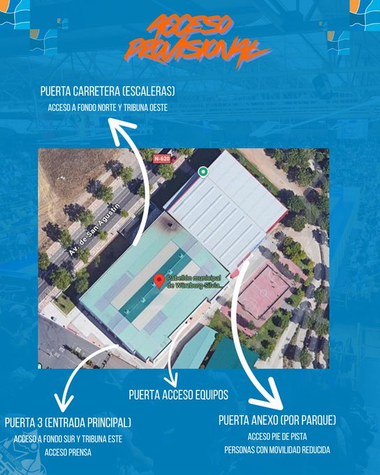 As&iacute; son los accesos provisionales a W&uuml;rzburg para el primer partido de local del Perfumer&iacute;as Avenida | Imagen 1