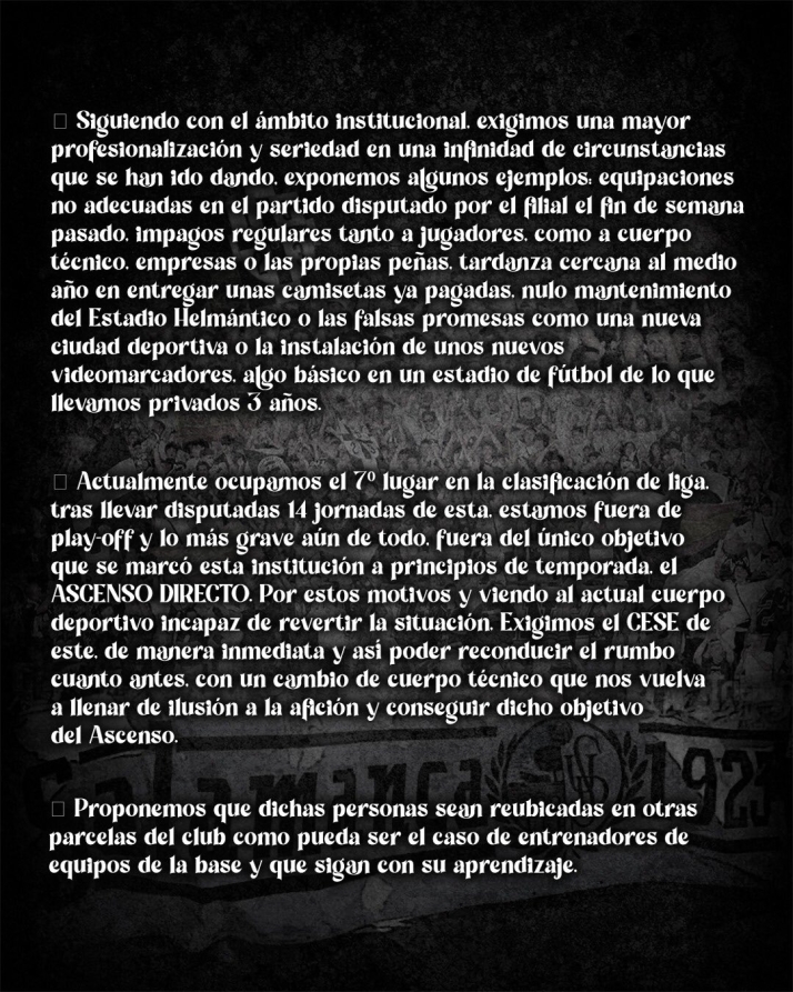 La afici&oacute;n del Salamanca UDS dice 'basta': "Estamos hartos de palabras, queremos hechos" | Imagen 2