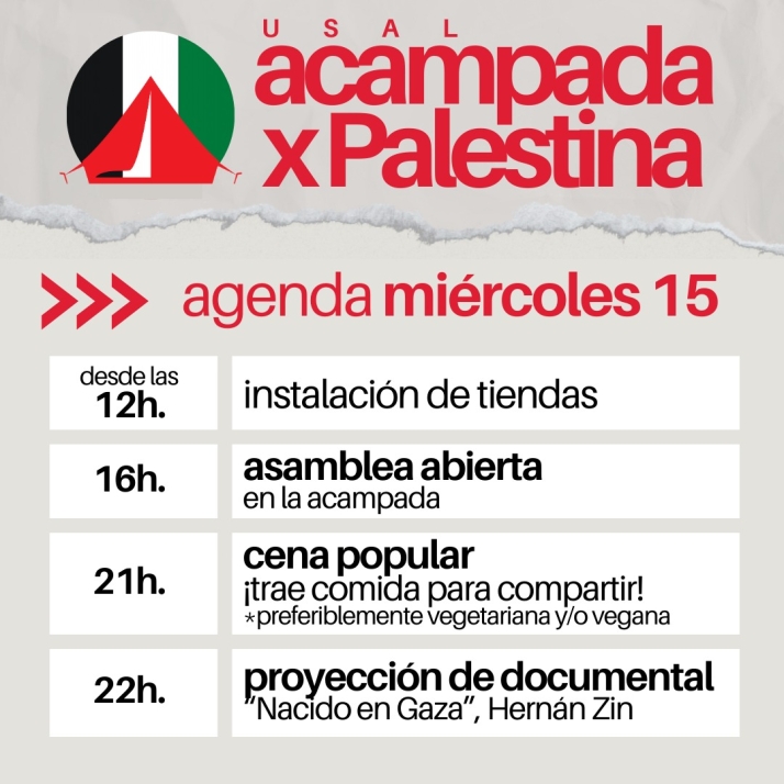 Los universitarios salmantinos acampan por Palestina desde este mi&eacute;rcoles en el Campus Unamuno | Imagen 1