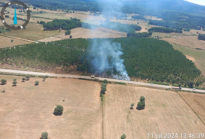 Un peque&ntilde;o incendio en Villasrubias junto a la CL-526 calcina 0,32 hect&aacute;reas de pasto | Imagen 1