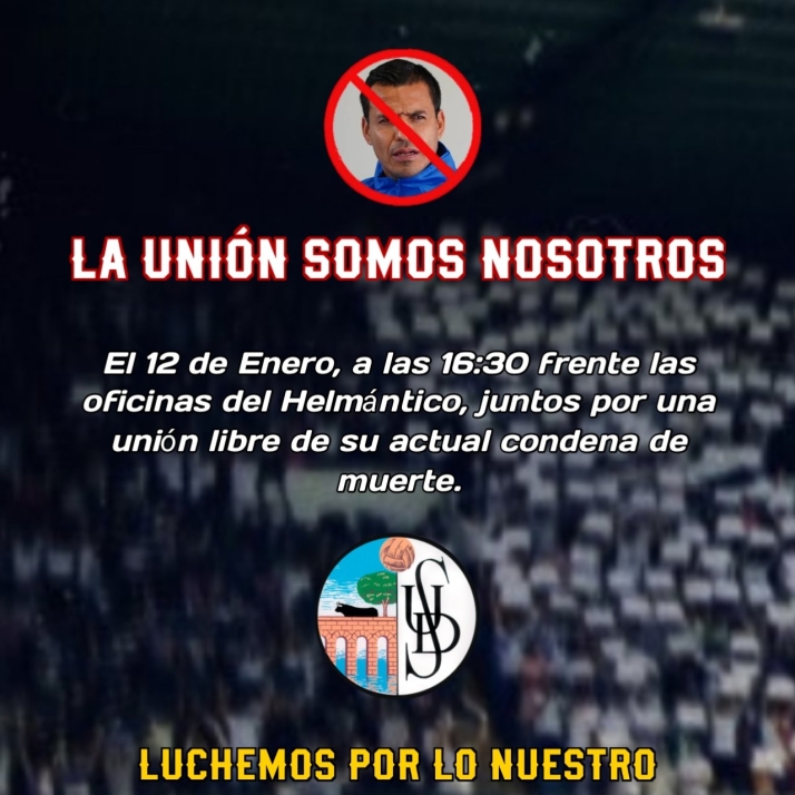 Programada una protesta contra Due&ntilde;as a las puertas del Helm&aacute;ntico antes del pr&oacute;ximo partido: "Por una Uni&oacute;n libre de su condena de muerte" | Imagen 1