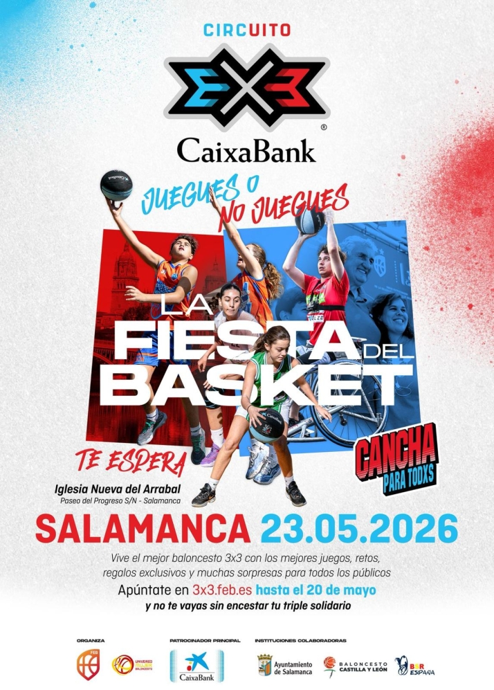 Ap&uacute;ntate con tu propio equipo, el baloncesto urbano tomar&aacute; Salamanca con el Circuito 3x3 CaixaBank | Imagen 1