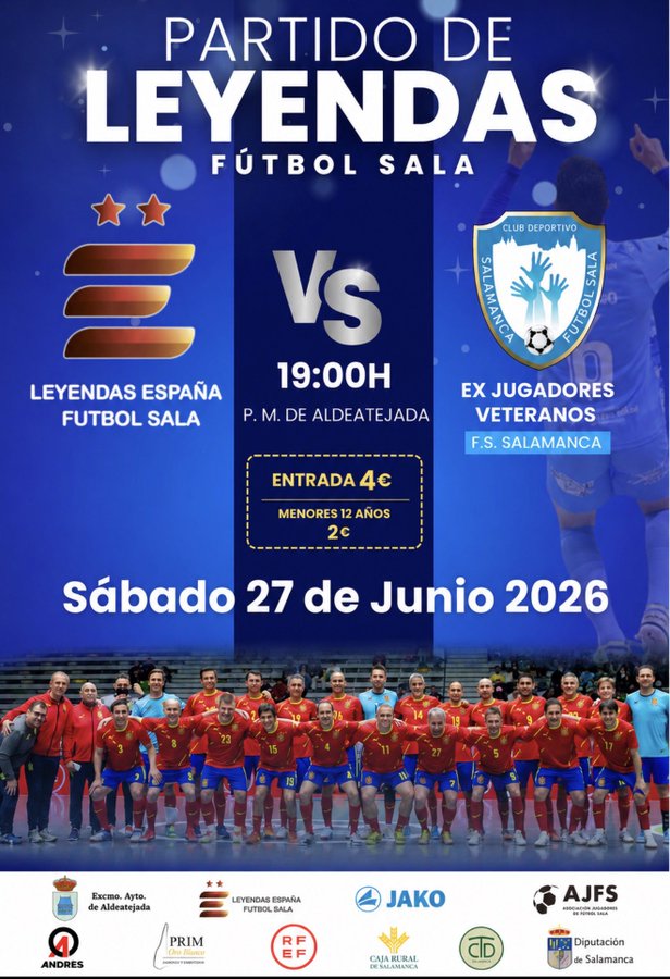 Las leyendas del fútbol sala de la selección española regresan a la pista en Aldeatejada el próximo 27 de junio ante las del Salamanca FS | Imagen 1