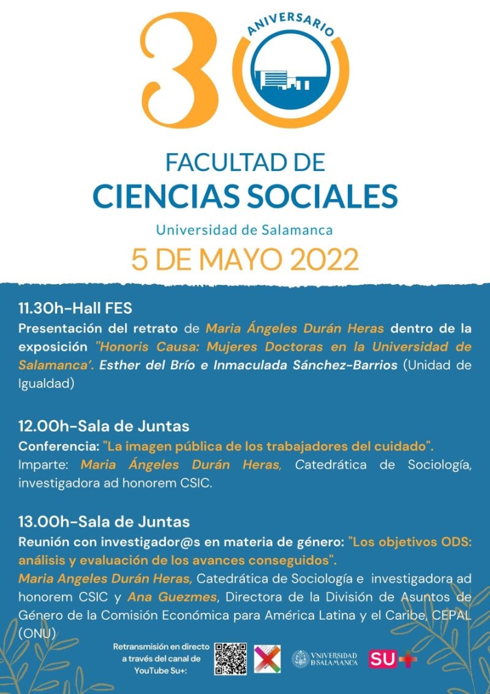 La primera catedr&aacute;tica de Sociolog&iacute;a de Espa&ntilde;a ser&aacute; homenajeada en Salamanca | Imagen 1