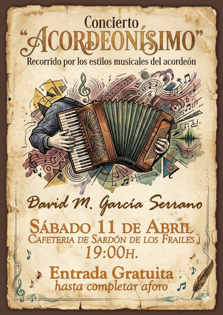 Sard&oacute;n de los Frailes acoge el concierto gratuito de acorde&oacute;n de David M. Garc&iacute;a | Imagen 1