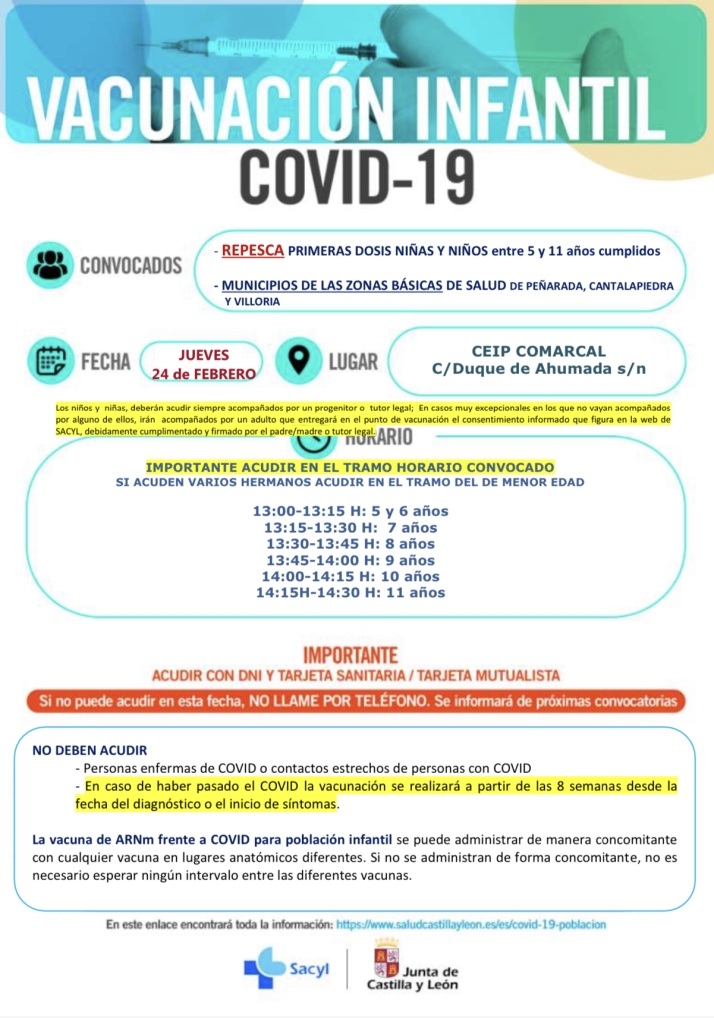 Repescas de adultos e infantiles protagonizan una doble convocatoria de vacunación para el 24 de febrero | Imagen 2