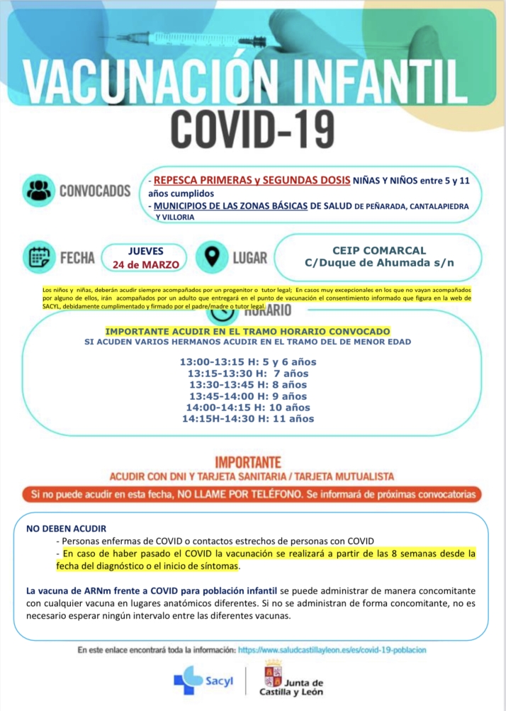 Convocada una jornada de repesca para la vacunaci&oacute;n covid infantil  | Imagen 1