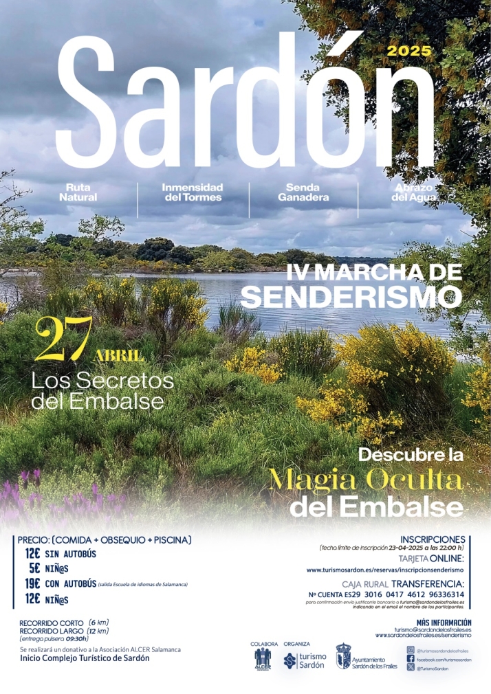 Sard&oacute;n de los Frailes acoge la IV Marcha de Senderismo 'Los Secretos del Embalse' el pr&oacute;ximo 27 de abril | Imagen 1