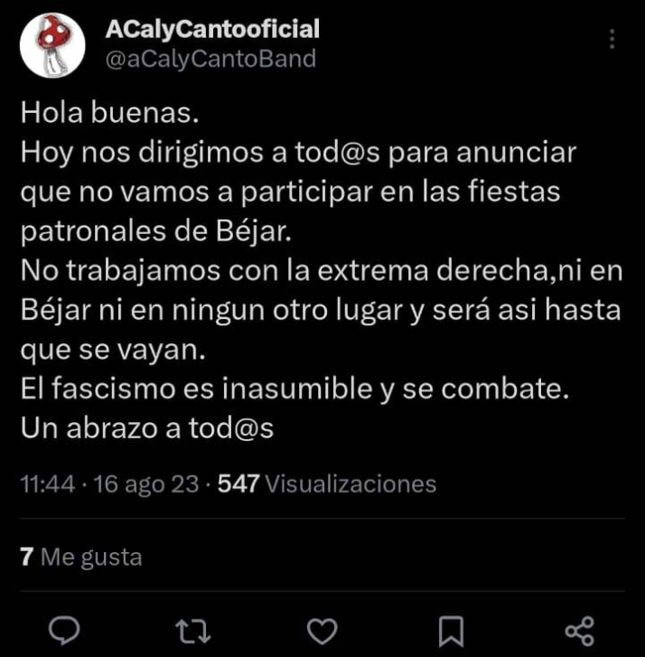 Un grupo de rock bejarano rechaza actuar en la ciudad por la presencia de VOX en el consistorio | Imagen 1