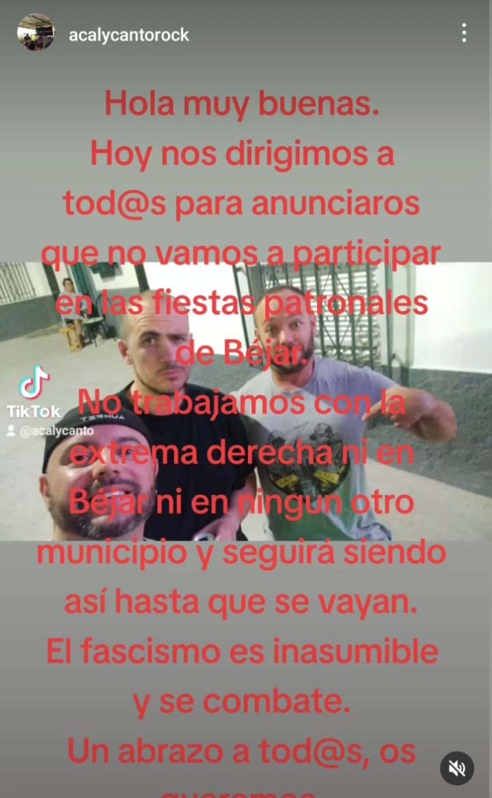 Un grupo de rock bejarano rechaza actuar en la ciudad por la presencia de VOX en el consistorio | Imagen 2