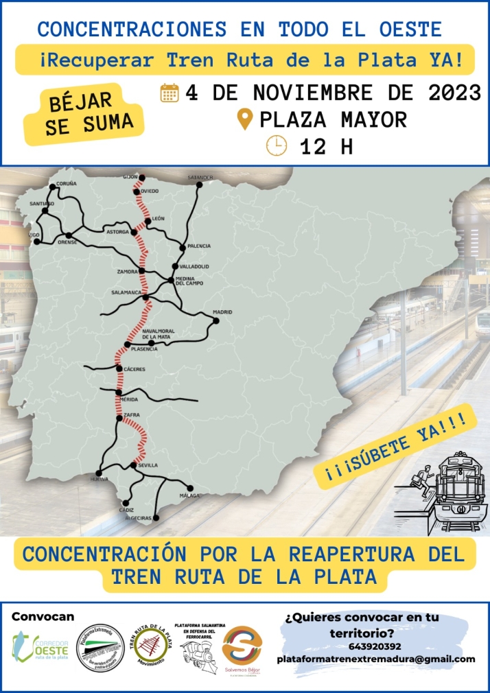 B&eacute;jar se suma a las reivindicaciones por la recuperaci&oacute;n del tren en la Ruta de la Plata | Imagen 1