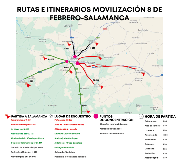 Rutas y horarios de las protestas agrarias de este jueves | Imagen 1
