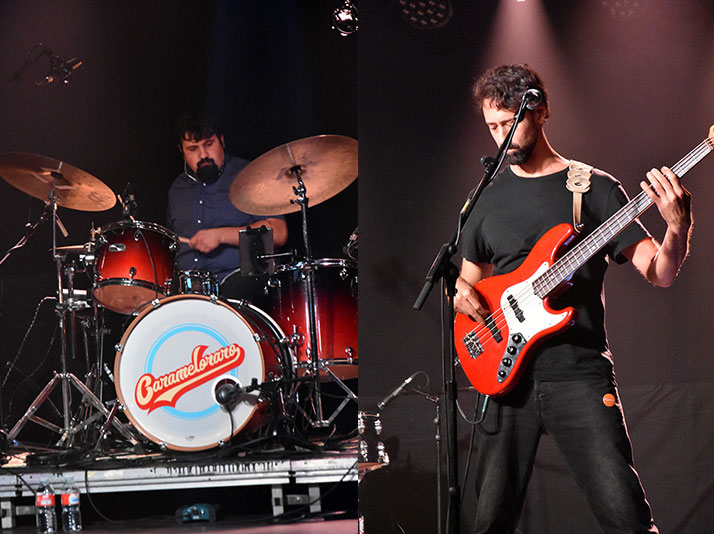 Jorge Henriquez, bater&iacute;a, y Javier Santana, bajo de faLsantes