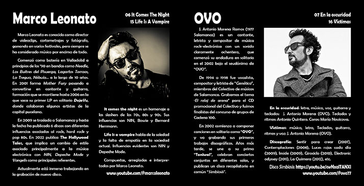 Marco Leonato y OVO en el libreto del CD Horizonte electr&oacute;nico A Nuestro Ritmo