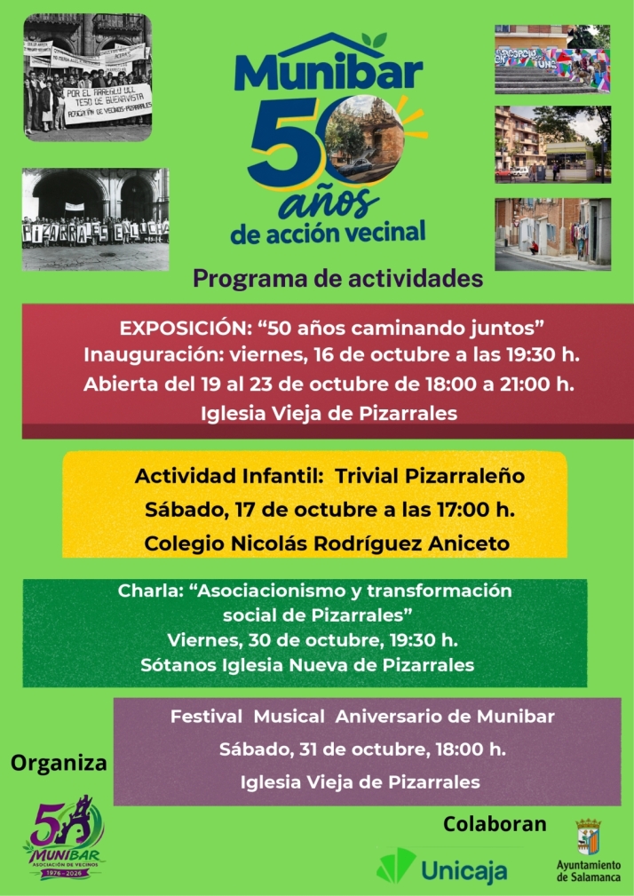 La Asociaci&oacute;n de Vecinos Mun&iacute;bar de Pizarrales celebra su 50 aniversario con un programa especial | Imagen 1
