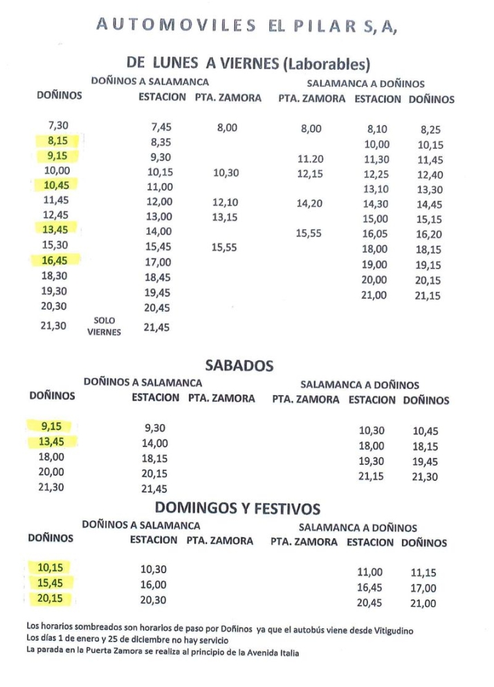 Mejoras en la comunicaci&oacute;n por autob&uacute;s de Do&ntilde;inos con la ciudad de Salamanca | Imagen 1