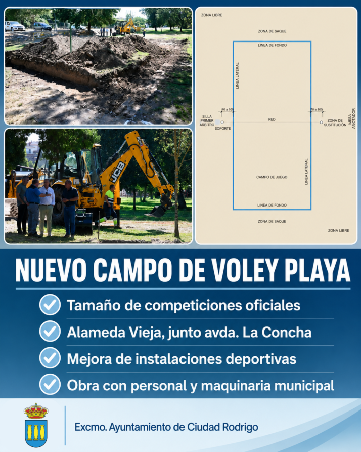 El Ayuntamiento construye una pista de vóley playa homologada | Imagen 1