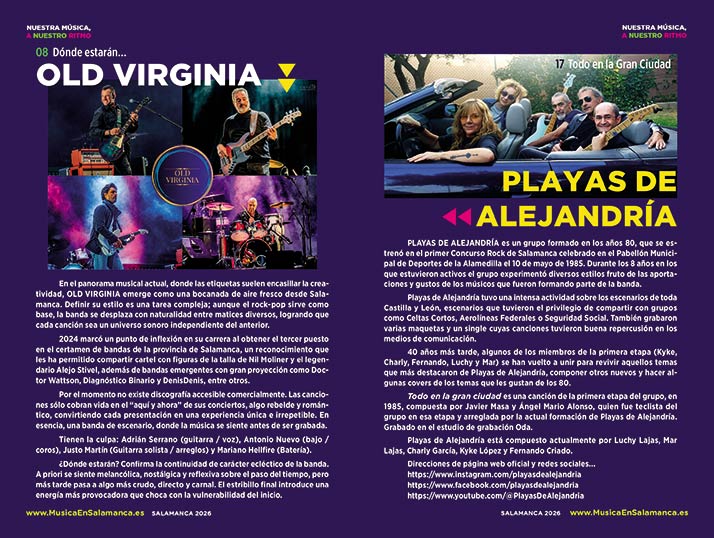 Dos de las p&aacute;ginas del libreto, sobre sendos grupos