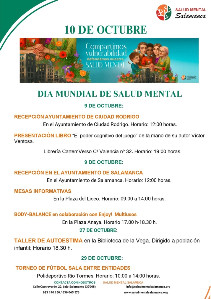 Mesas informativas, talleres y deporte para visibilizar la salud mental en Salamanca | Imagen 1