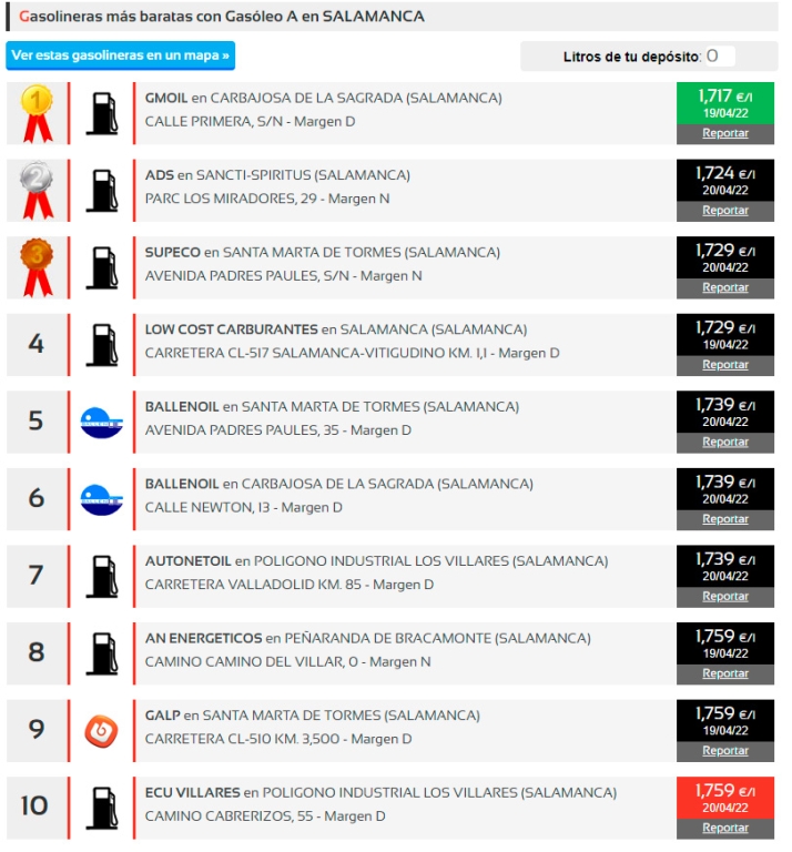 Las gasolineras m&aacute;s baratas de la provincia de Salamanca | Imagen 2