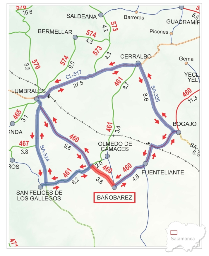 La Diputaci&oacute;n corta la DSA-460 entre Ba&ntilde;ob&aacute;rez y la DSA-461 por obras hasta el 9 de octubre | Imagen 1