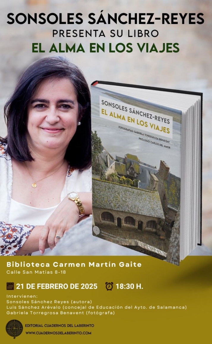 Sonsoles Sánchez-Reyes presentará en Salamanca su libro ‘El alma en los viajes' | Imagen 1