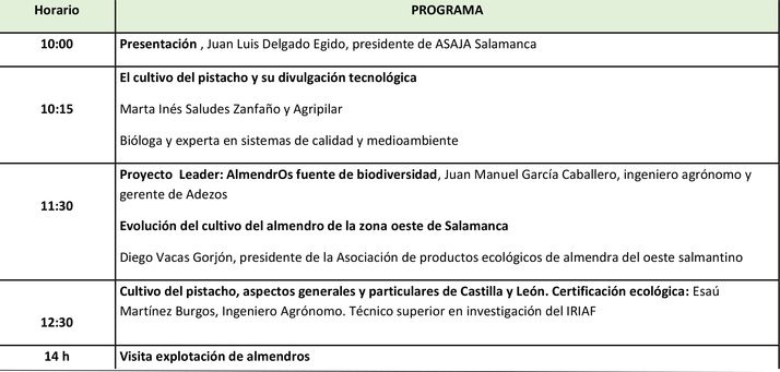 ASAJA organiza en Aldead&aacute;vila una jornada sobre nuevos cultivos dedicada al pistacho y al almendro   | Imagen 1