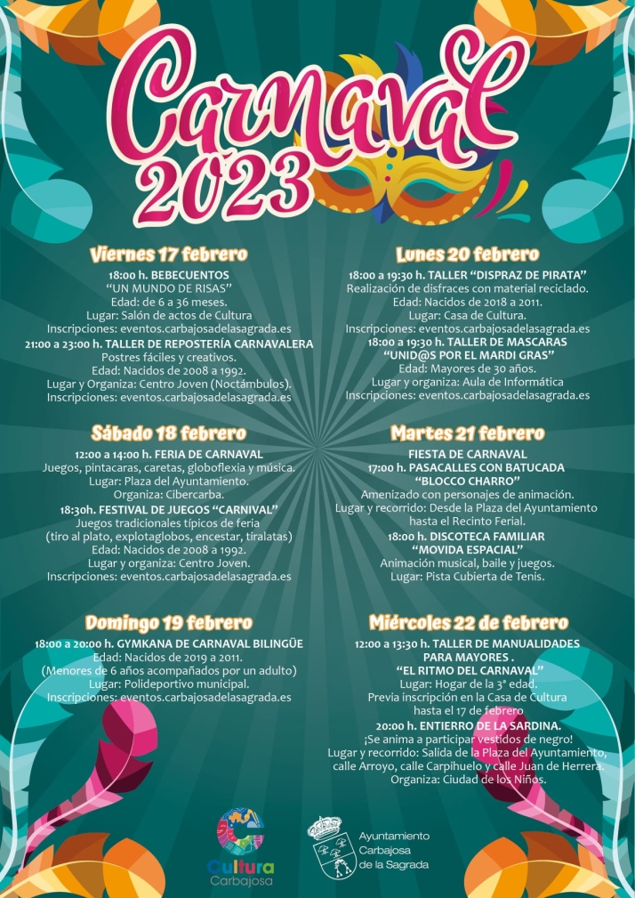Estas son las actividades programadas para el Carnaval en Carbajosa de la Sagrada | Imagen 1