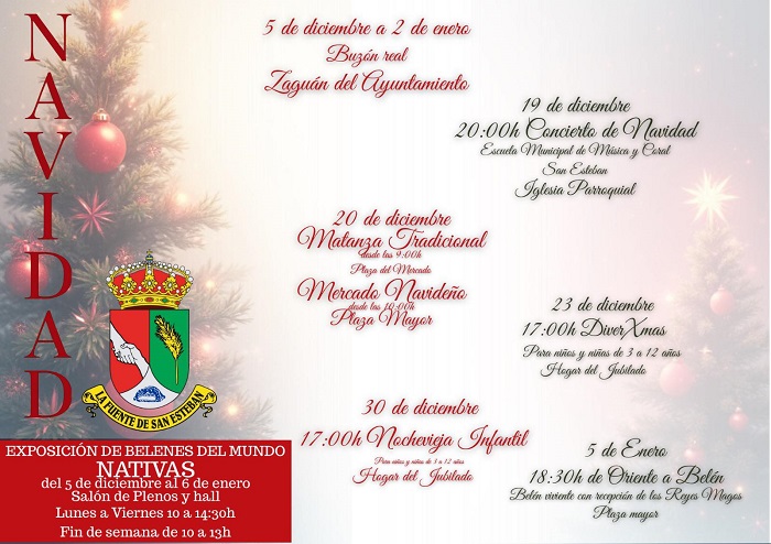 Matanza tradicional, belenes del mundo y Nochevieja infantil en el programa de Navidad de La Fuente de San Esteban | Imagen 1