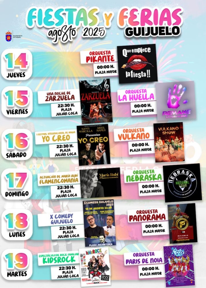 Guijuelo contar&aacute; con mas de 60 citas en Fiestas | Imagen 1