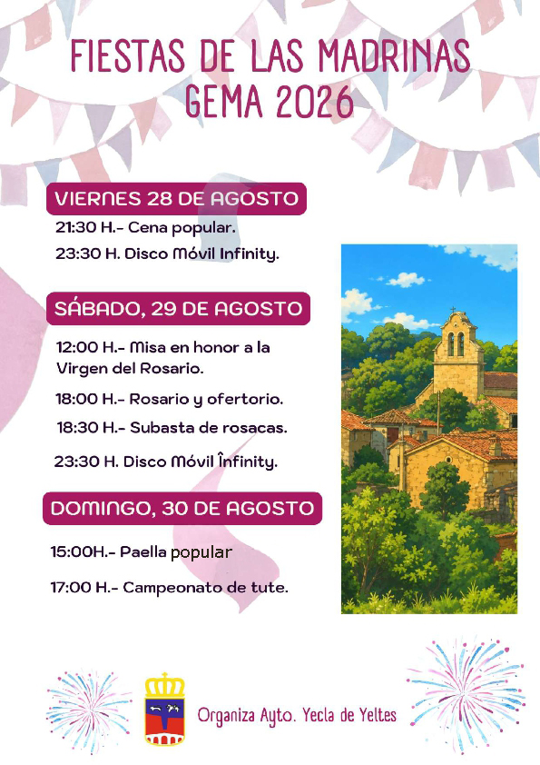 Cena popular, subasta de roscas y paella: as&iacute; ser&aacute;n las Fiestas de las Madrinas en Gema | Imagen 1