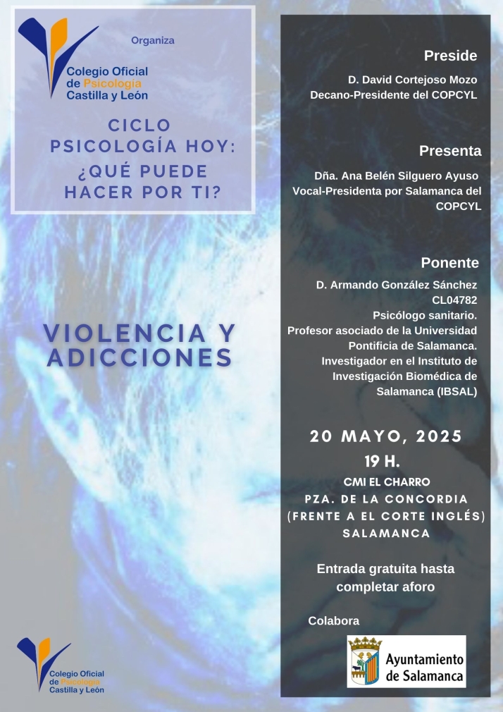 El COPCYL celebra la charla &lsquo;Violencia y adicciones&rsquo; en Salamanca | Imagen 1