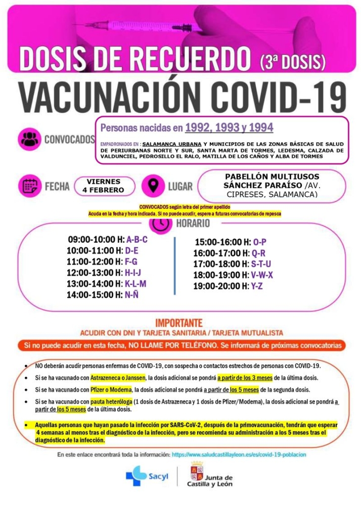 Convocados en el Multiusos para recibir la dosis de recuerdo los nacidos entre 1991 y 1994 | Imagen 2