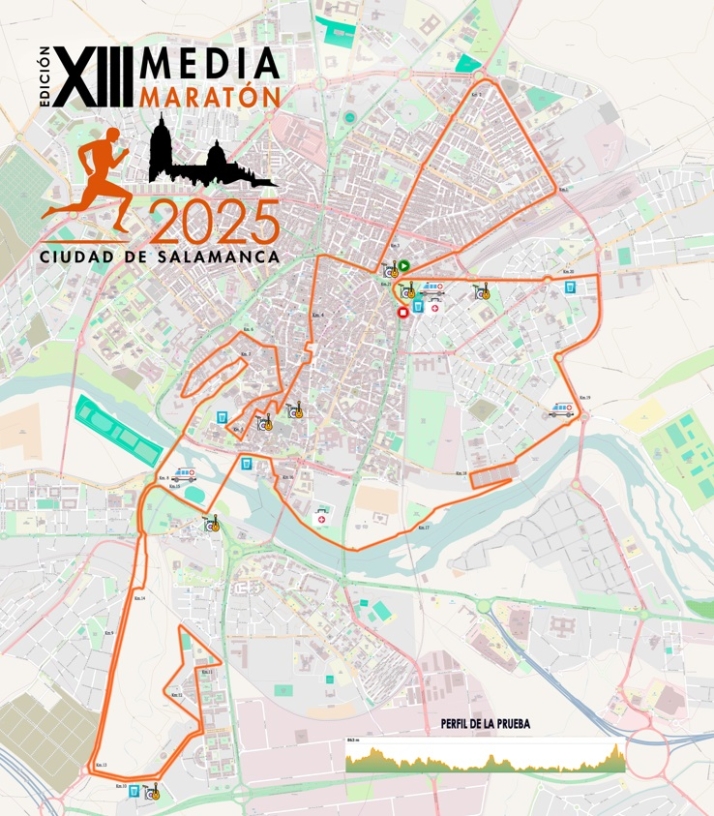 RECORRIDO | 2.300 corredores disfrutar&aacute;n este domingo de la Media Marat&oacute;n Ciudad de Salamanca | Imagen 1