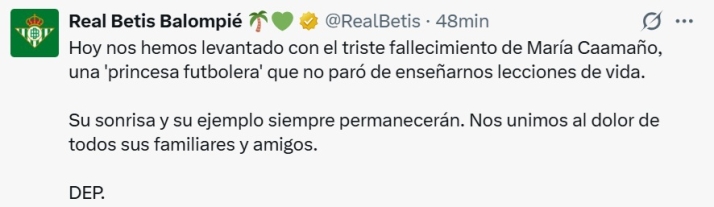 El mundo del deporte de Salamanca brinda todo su cari&ntilde;o a M4R&Iacute;A en su adi&oacute;s: Unionistas, el Salamanca UDS, el Perfumer&iacute;as Avenida... | Imagen 5
