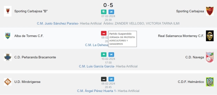 Varios partidos de la Provincial de Aficionados en la provincia de Salamanca, suspendidos por la tractorada  | Imagen 1