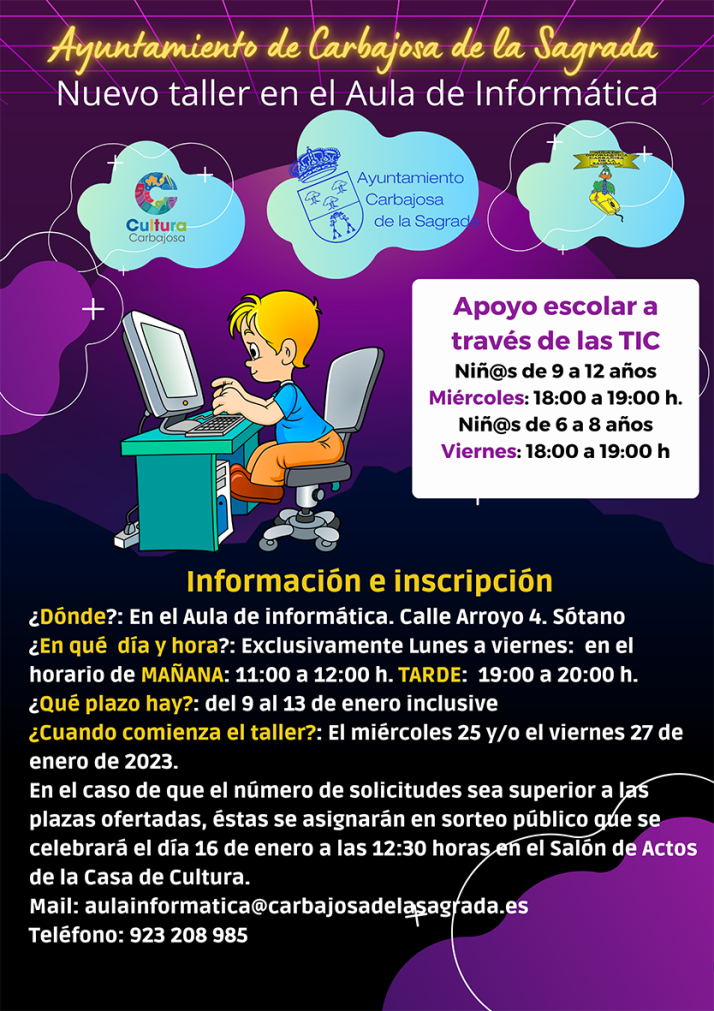 Talleres de apoyo escolar para ni&ntilde;os a trav&eacute;s de las TIC en Carbajosa | Imagen 1