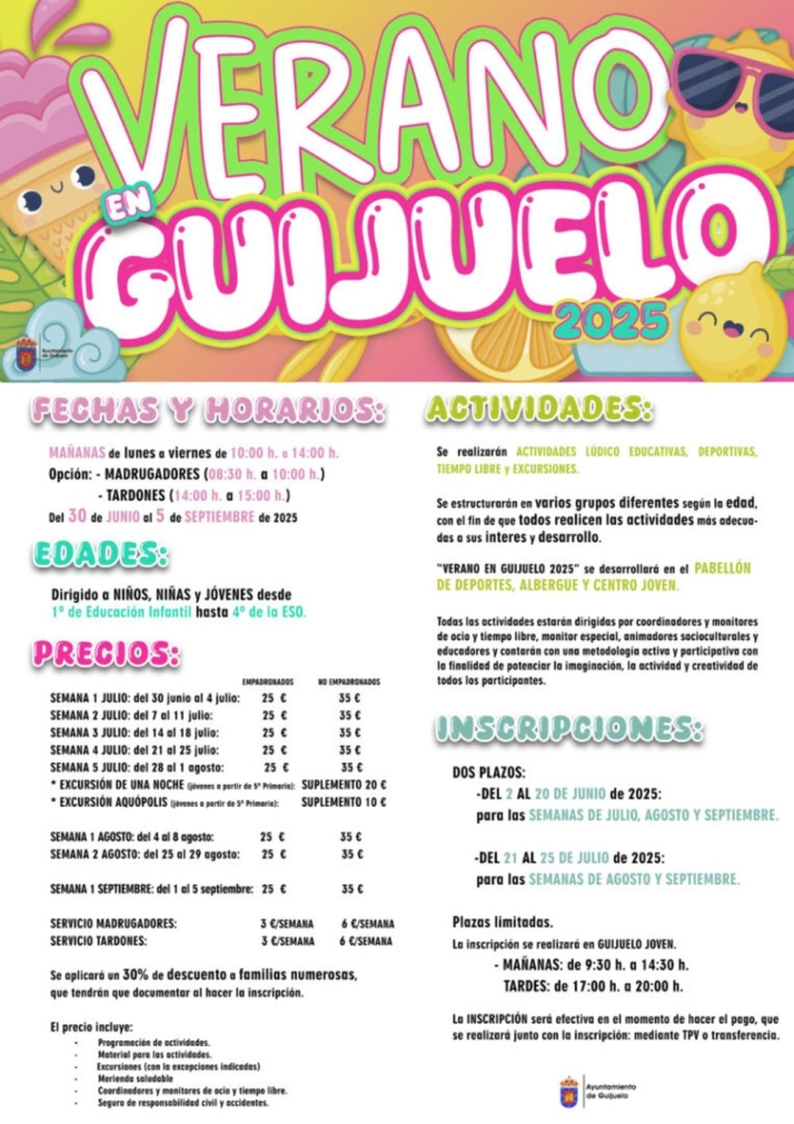 En marcha el programa de conciliaci&oacute;n &lsquo;Verano en Guijuelo 2025&rsquo; | Imagen 1