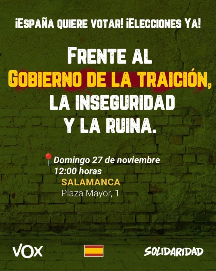Vox convoca una protesta en Salamanca contra el Gobierno | Imagen 1