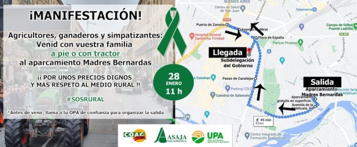 Los sindicatos agrarios animan a toda la poblaci&oacute;n a acudir a la manifestaci&oacute;n del 28 de enero en Salamanca | Imagen 1