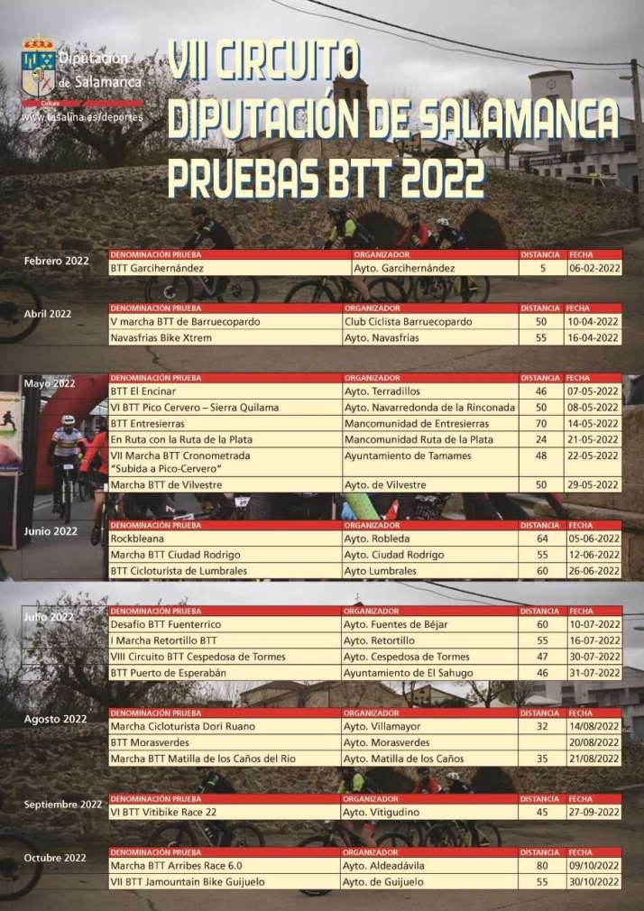 El VII Circuito BTT de la Diputaci&oacute;n cuenta con un total de 22 pruebas | Imagen 1