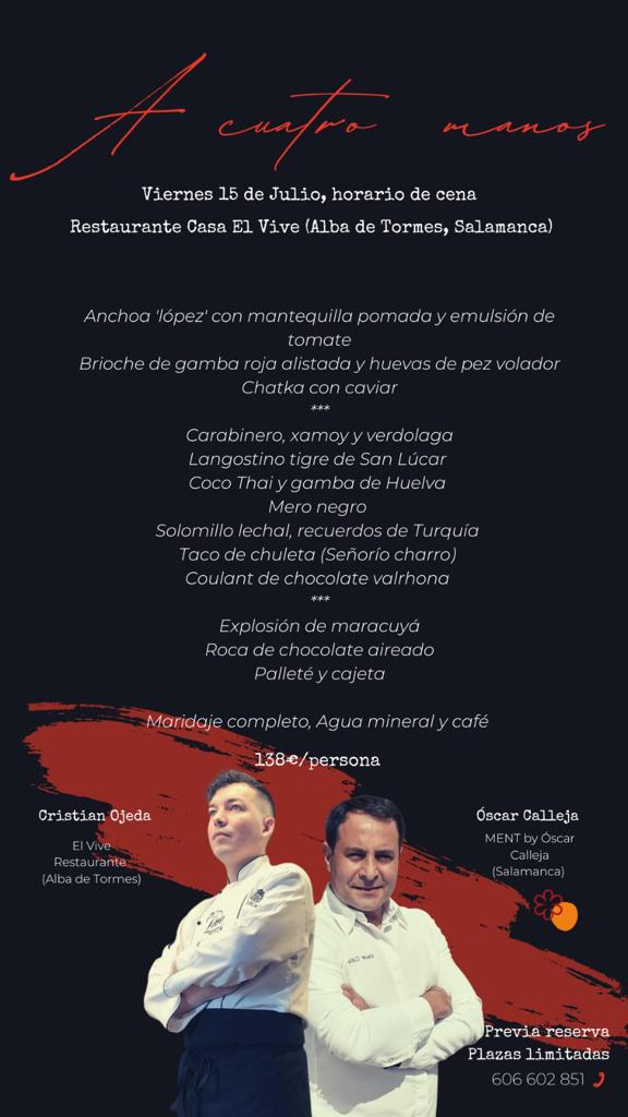 Cristian Ojeda y &Oacute;scar Calleja vuelven a trabajar juntos en un espectacular men&uacute; a cuatro manos | Imagen 1