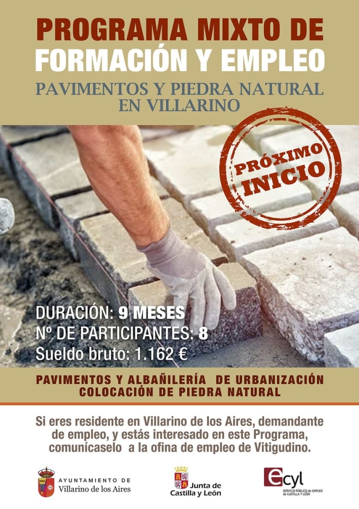 Villarino tendr&aacute; un taller de formaci&oacute;n y empleo sobre la realizaci&oacute;n de pavimentos y colocaci&oacute;n de piedra natural | Imagen 1