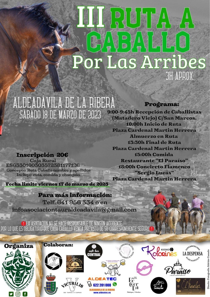 Aldead&aacute;vila acoge el pr&oacute;ximo s&aacute;bado la III Ruta a Caballo &lsquo;por Las Arribes&rsquo;  | Imagen 1