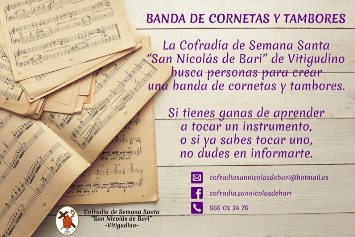 La Cofrad&iacute;a &lsquo;San Nicol&aacute;s de Bari&rsquo; impulsa en Vitigudino la creaci&oacute;n de una banda de cornetas y tambores | Imagen 1