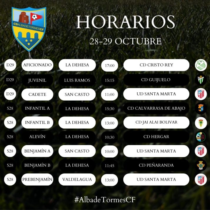 Horarios de la cuarta jornada para el Alba de Tormes Club de F&uacute;tbol | Imagen 1