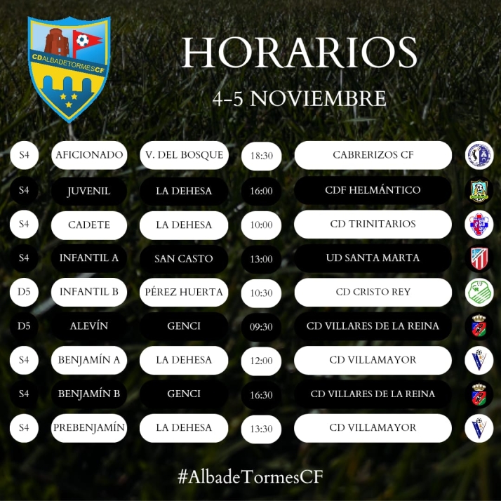 Horarios de la quinta jornada para el Alba de Tormes Club de F&uacute;tbol | Imagen 1