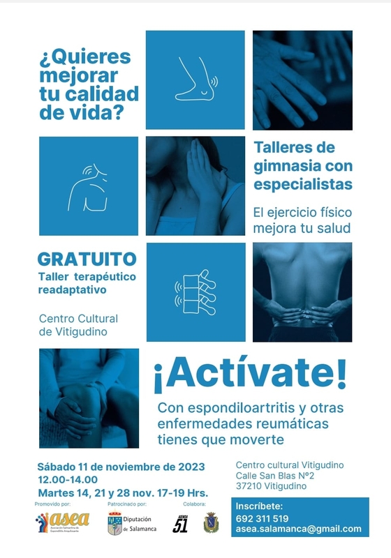 La Asociaci&oacute;n de Espondilitis organiza en Vitigudino una serie de talleres dirigidos a personas con enfermedades reum&aacute;ticas | Imagen 1