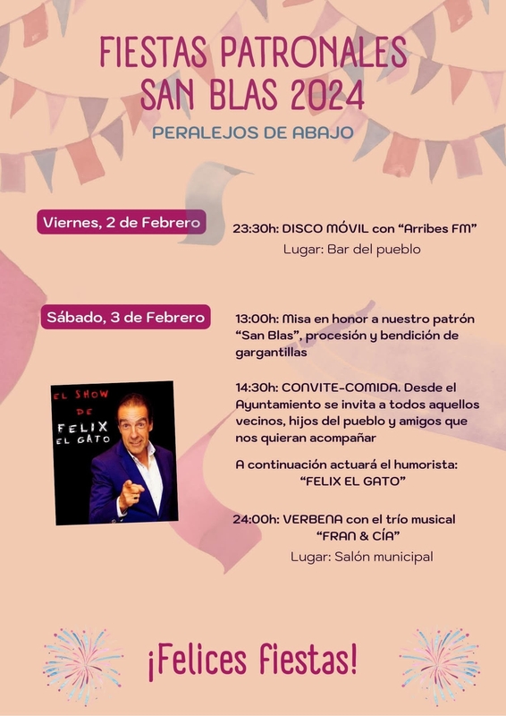 F&eacute;lix 'El Gato' se suma al programa de fiestas de Peralejos de Abajo en honor a San Blas | Imagen 1