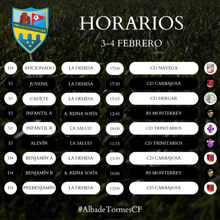 Horarios de la decimocuarta jornada para el Alba de Tormes Club de F&uacute;tbol | Imagen 1